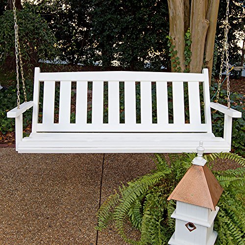 Porchgate Amish Made Mission White Porch Swing (4 Foot)