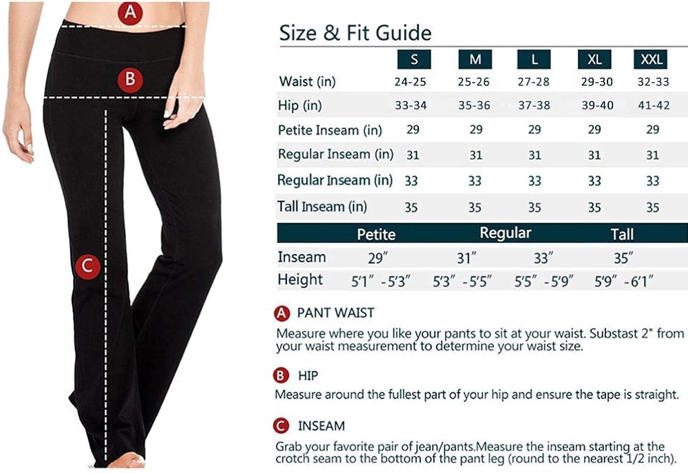 Houmous S-XXL Petite/Regular/Tall Length, Women's Yoga Bootleg Pants Inner Hidden Pocket Workout Pants: Clothing