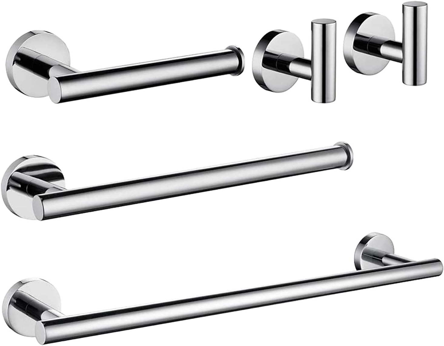 USHOWER 5Piece Polished Chrome Bathroom Hardware Set, 18
