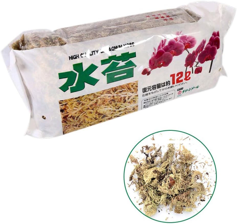Ongwish 12L Sphagnum Moss Moisturizing Peat Moss Nutrition Organic Fertilizer for Orchid Phalaenopsis Tropical Plants and Terrariums Garden Supplies