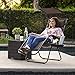 Best Choice Products Folding Zero Gravity Outdoor Recliner Patio Lounge Chair w/Adjustable Canopy Shade, Headrest, Side Accessory Tray, Textilene Mesh - Brown