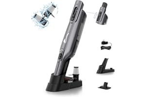 AYONTIN Cordless Handheld Vacuum, Lightweight Portable Hand Vacuum Cleaner with LED Light,Rechargeable Hand Held Vacuum with Charging Dock, Powerful Suction for Office, Home,Car,Gray