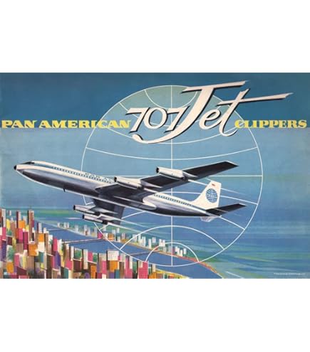 Amazon.com: Pan Am 707 Airplane Jet Logo American Vintage Travel