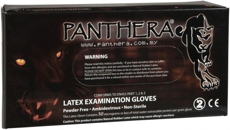 100 X Panthera Powder Free Latex Tattoo Gloves MEDIUM