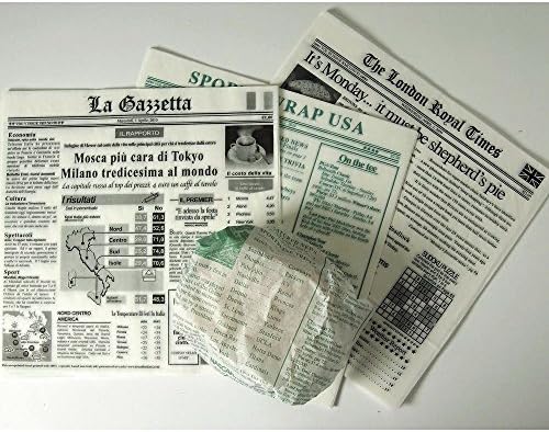 Sandwich Baket Liner La Gazzetta Pattern Newspaper Wrap Paper - 12" L x 12" W 1000 Per Pack