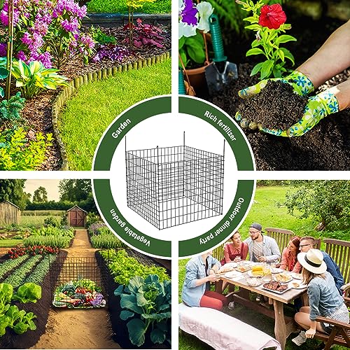 Hicarer Large Garden Wire Compost Bin 34''Lx34''Wx28''H Metal Wire Compost Bin Compost Bins