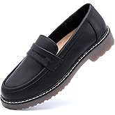 ANVANVZAI Women's Chunky Loafers, Platform Comfortable Slip-On Dressy Fashion Driving Moccasins Women