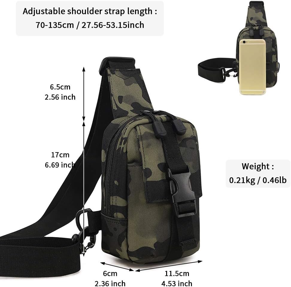 Huntvp Mini Tactical Chest Sling Bag Molle Shoulder Bag Crossbody Bag for Daily Use Outdoors - Image 4