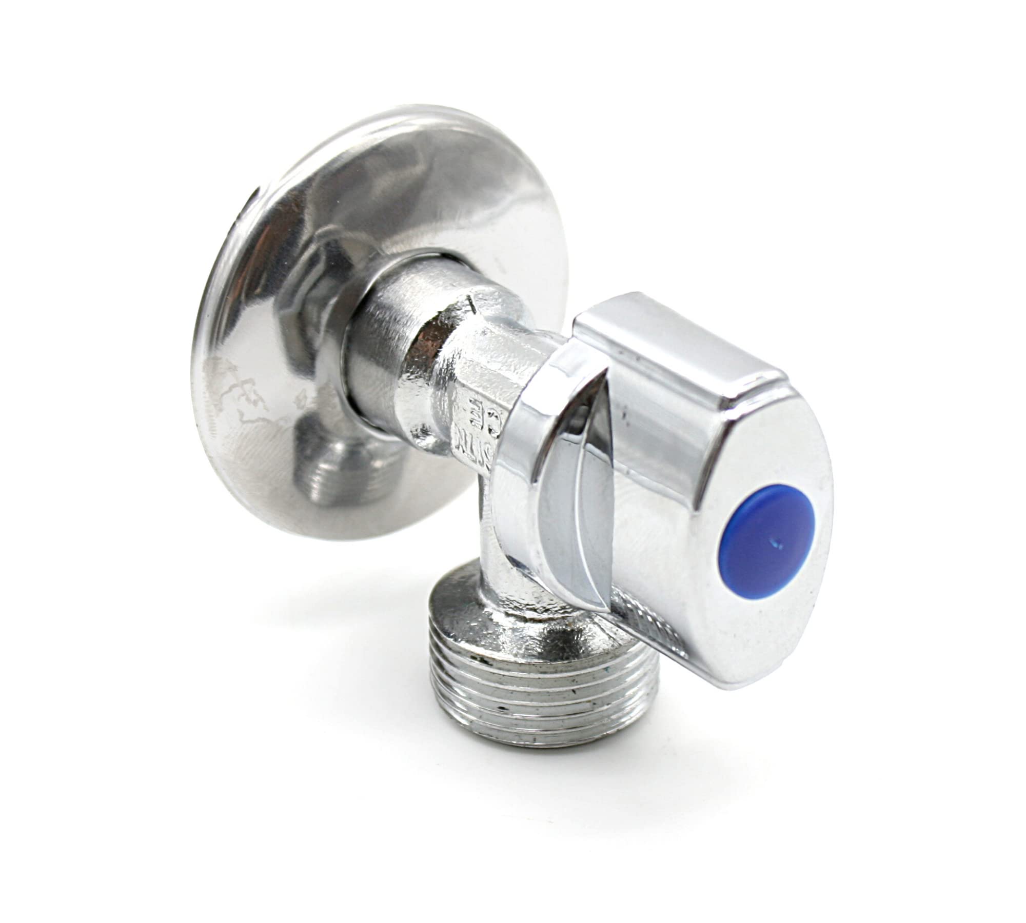 DOJA Barcelona Washing Machine Angle Valve - 1/2" x 3/4" - Brass Chrome Corner Fix Device, Valve Angled Water Isolating, Valves Washing Machine Tap and Water Supply Shut-Off, Plumbing Shut Off Valve