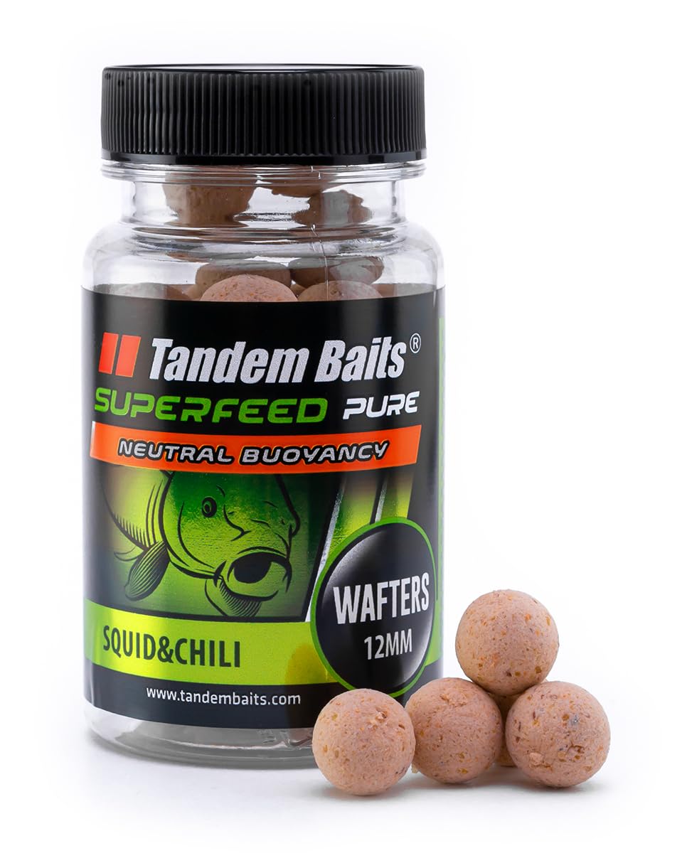 Tandem Baits SuperFeed Pure Wafters Squid & Chili | Carp Fishing Hookbaits | Wafters Fishing Bait | Carp Fishing Bait | Carp Bait | Carp Fishing Accessories for Monster Fish 12mm 30g