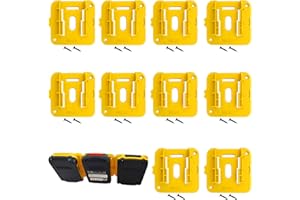 SKCMOX 10Packs Battery Holders Mount Fit for Dewalt 20V 60V Battery DCB200 DCB201 DCB202 DCB203 DCB204 DCB205 DCB206 DCB208