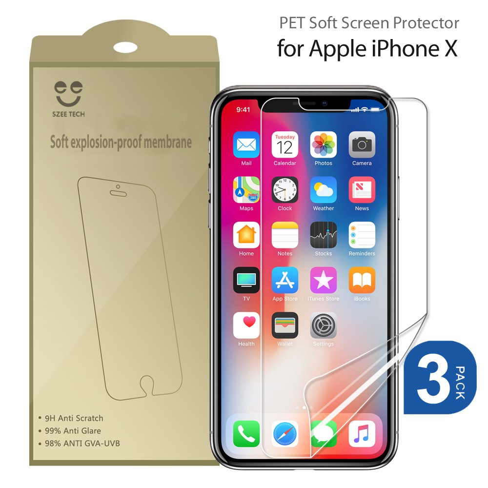SZEETECH Screen Protector for Apple iPhone Xs/X [3Pack], Ultra Thin