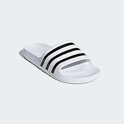 adidas Women's Adilette Aqua Sandal, White/Core