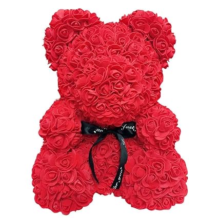Dirkfigge 25cm Mousse Ours Rose Romantique Fleur Ours Pour Anniversaire De Mariage Anniversaire Saint Valentin