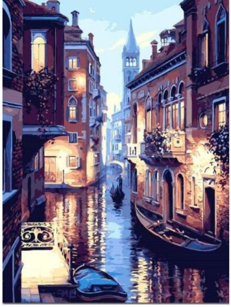 MEEKIS Lights Of Venice - Paint By Number Kits For Adults Diy 40X50Cm-No Frame
