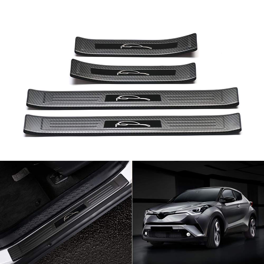 Mua Auto Spec トヨタ C Hr専用 ガソリン車 スカッフプレート サイドステップ Zyx10 Ngx50型 H28 12 C Hrパーツ 保護パーツ 汚れ防止 傷防止 リアバンパー 専用設計 光沢 アクセサリー ステンレス サイドシル 4pセット 装着簡単 スカッフプレート 外側通用型