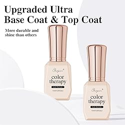 SHOYUM 2 Pcs 15ml No Wipe Gel Top Coat and Base