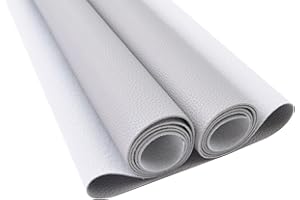 1 Yards 54" x 36" Soft Faux Leather Fabric Gray Fake Leather Fabric by The Yard Black Upholstery Vinyl for Sofa Bags Chairs C