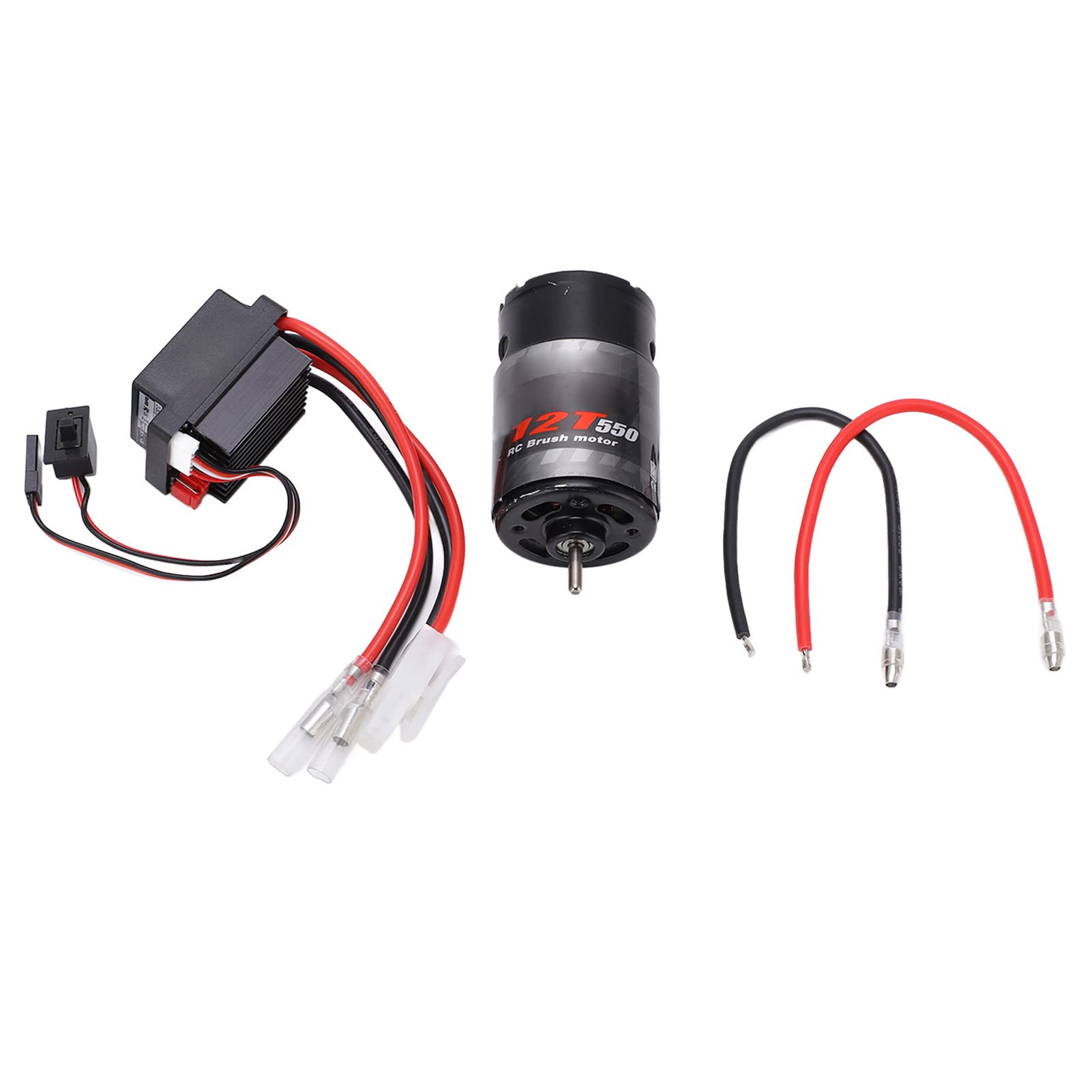 550 Brushed Motor ESC Set, RC Car Brushed Motor with Waterproof 320A Two Way Brushed ESC for RC Rock Crawler Car(12T)