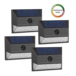 Westinghouse Intelligent Security Lights Solar Outdoor 30 LEDs Wireless Motion Sensor Light 800 Lumens Teardrop Seeded Lens Wall Light for Garden, Patio, Yard, Driveway, Garage, Porch (4pk)