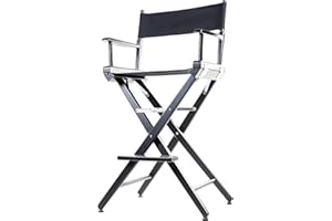 Filmcraft Professional Grade Tall Director's Chair (30", Black Finish, Black Canvas)