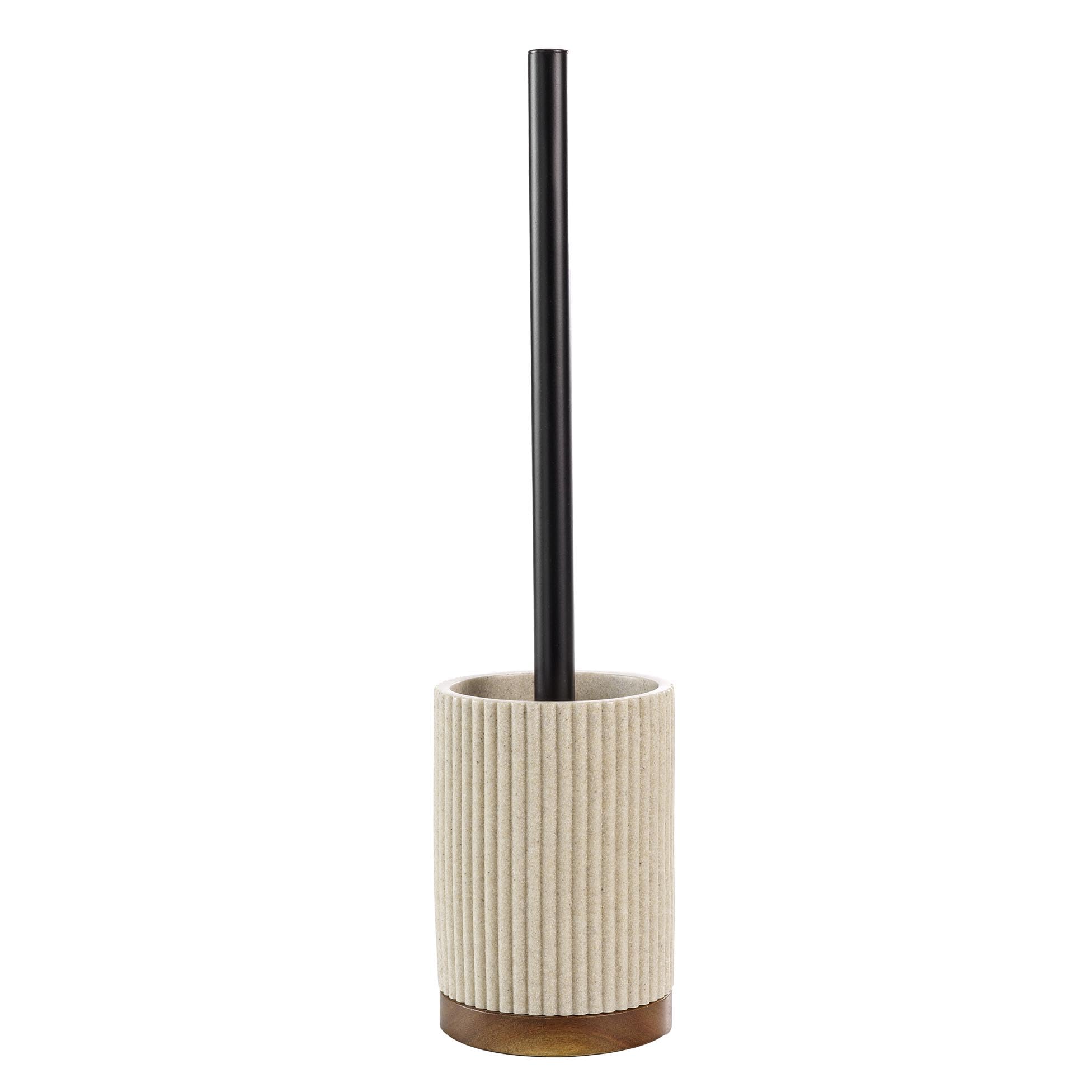 Douceur d'Intérieur Niagara Toilet Brush (Diameter 9.1 x 38.5 cm), Natural, Polyresin and Acacia