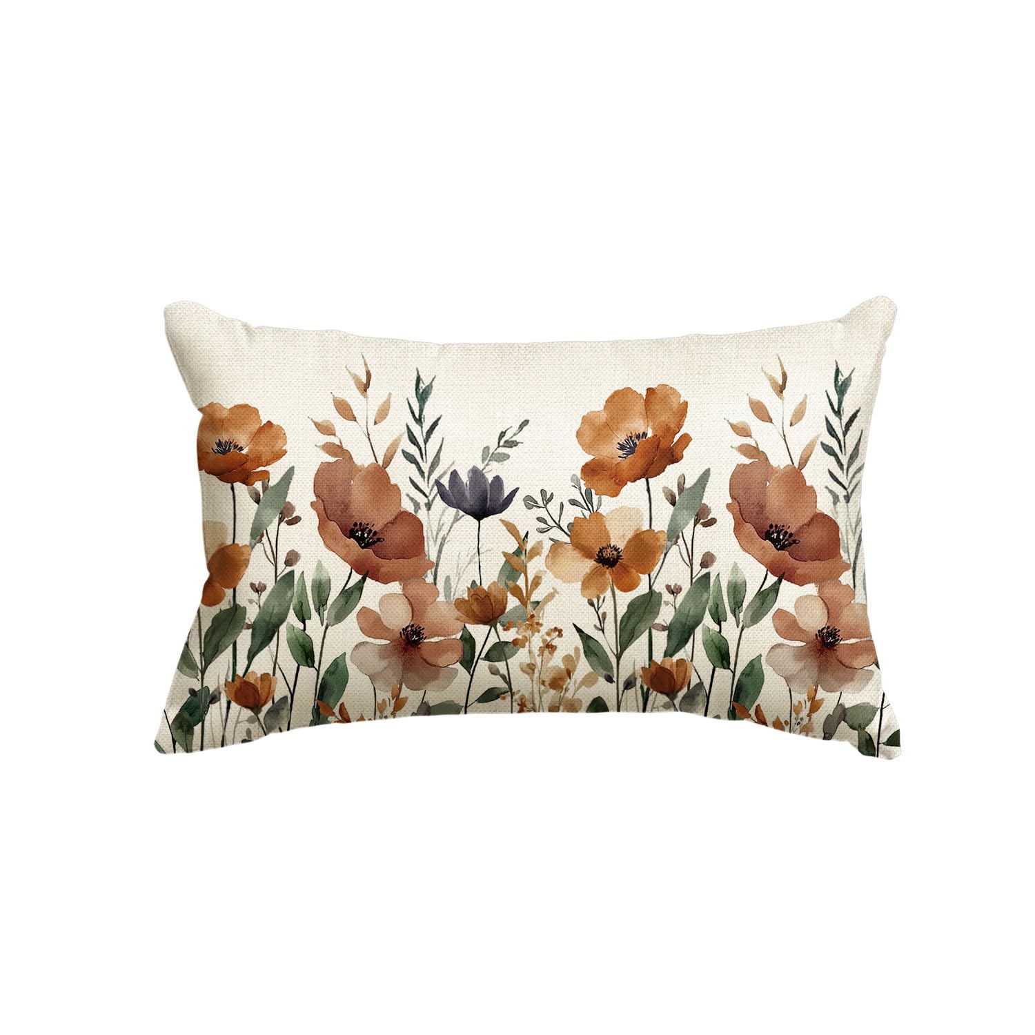 Photo 1 of AVOIN colorlife Fall Floral Leaves Pillow Cover, 12 x 20 Inch Seasonal Thanksgiving Harvest Flowers Decoration for Sofa Couch