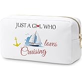 Cruise Ship Vacation Gift Makeup Bag Cruise Lover Gifts Cruising Gifts for Women Birthday Christmas Cruise Themed Gift Cosmetic Bag Girls Weekend Gifts for Cruise Boat Friends Groups Travel Pouch