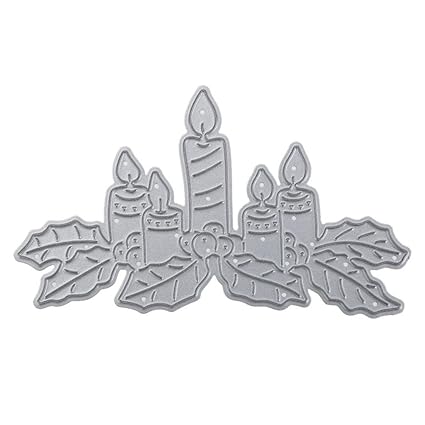 Rrimin Christmas Candle DIY Stencil Embossing Scrapbook Craft Metal Cutting Die