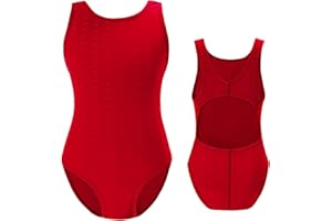 MODNTOGA Kids Girls Athletic Swimsuit One Piece Solid Swimwear for Practice and Competition in Black and Navy Bathing Suit