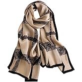 MEISEE 100% Mulberry Silk Long Scarf for Women Large Oblong Sunscreen Shawls Wraps Neck Headscarf Hair Wraps Gift Packed