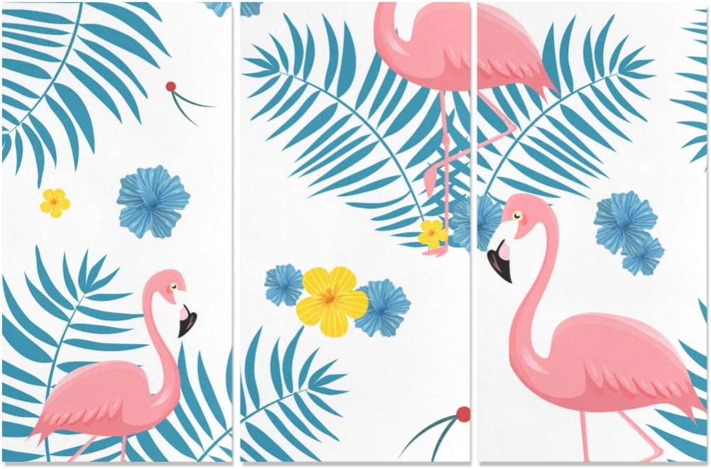 3 Panel Bathroom Decorative Wall Art Flamingo Pink Fashion Accesories Mens Home Decor Wall Art