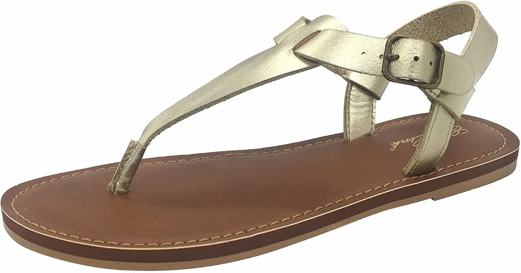 Amazon.com | T Strap Sandals for Women Casual Thong with Adjustable Ankle Buckle Strap Sandal 