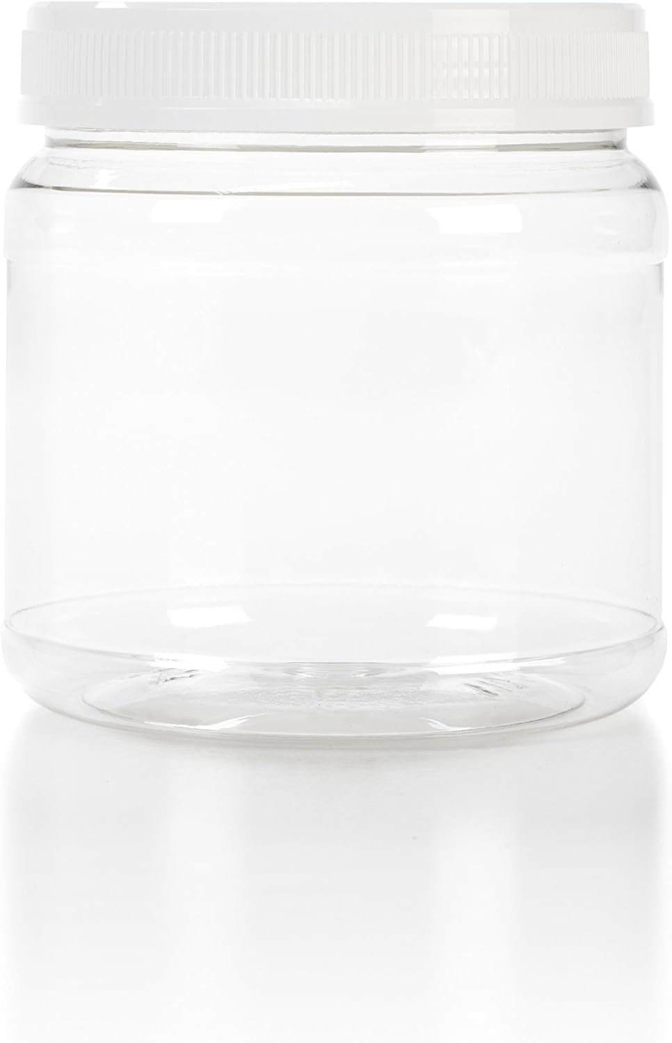 (6) 38 oz. Clear Plastic Wide/Large Mouth Jar with Lid