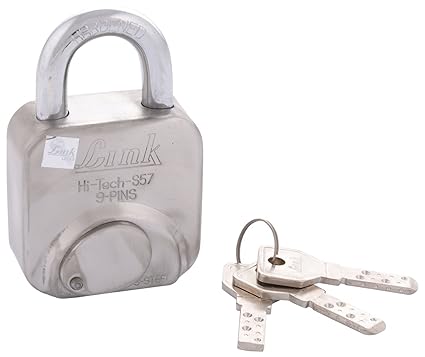 Link L57-LHTL-57 Stainless Steel Square Hi-Tech Lock 57mm 9 Pins Combination (Silver)
