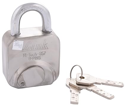 Link L57-LHTL-57 Stainless Steel Square Hi-Tech Lock 57mm 9 Pins Combination (Silver)