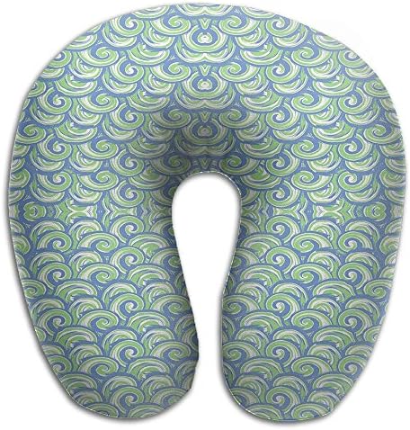 Wave Zone - Blue-Green Memory Foam Travel Neck Pillow U Shaped Travel Neck Support Cushion