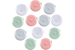 E ELAINFIA 12 Pack Soft Retractable Measuring Tape - Tape Measure for Body Measuring Metric Tape Measure Double Scale for Body Fabric Sewing Tailor Cloth Knitting Home Craft Measurements