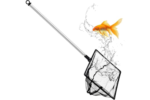 Grepol-V Fish Net for Fish Tank, Fine Mesh Aqurium Net with 9-24 Inch Stainless Steel Long Handle