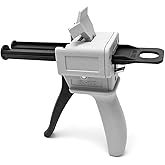 QWORK 50ml Dual Cartridge Dispensing Gun &ndash; Adjustable 1:1 &amp; 1:2 Ratio Manual Applicator for Epoxy, Resin, Sealant