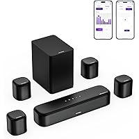 ULTIMEA 7.1ch Sound Bar with Dolby Atmos, Surround Sound System for TV with 4 Surround Speakers, Sound Bar for Smart TV with