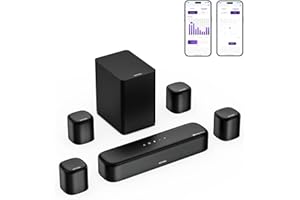 ULTIMEA 7.1ch Sound Bar with Dolby Atmos, Surround Sound System for TV with 4 Surround Speakers, Sound Bar for Smart TV with 
