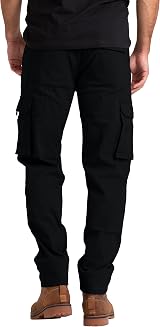 westAce Men’s Cargo Work Trousers Cotton Stretch Heavy Duty 38W 30L Black view 4