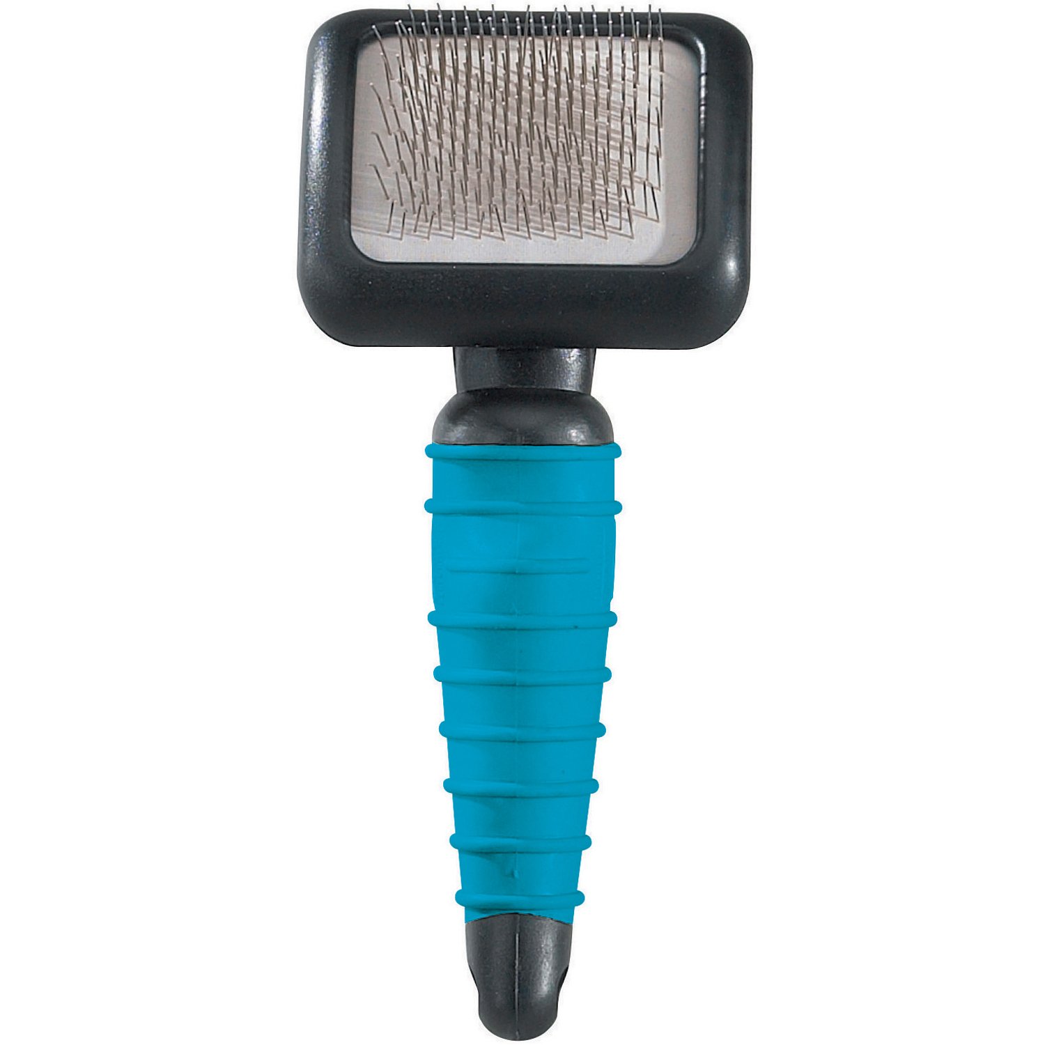 Master Grooming Tools Ergonomic Slicker Brushes — Molded Brushes for Grooming Dogs - Small, 3⅛" x 2½", Teal — image 1