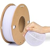 LOTACTREE White TPU Filament 1.75mm, 95A Rubber-Like 3D Printer Filament, High Flexible TPU Filament +/-0.03mm Accuracy,Cardboard Spool 250g (0.55lb)