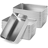 AKOLAFE 12 Pack Stainless Steel Loaf Pan 8.5 x 5.5 Inch Banana Bread Pan for Homemade Bread Loaf Pans for Baking Bread Tin Sourdough Bread Baking Pan Metal Sandwich Loaf Bread Pans for Meatloaf, Cake