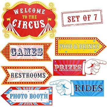 Amazon Com Circus Carnival Birthday Party Directional Signs