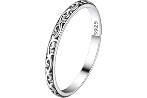 Suplight 925 Sterling Silver Celtic Knot/Evil Eye/Infinity Symbol Band Ring, 2/3/5/8mm Vintage Finger Thumb Ring for Women Size 4-13 (with Gift Box)