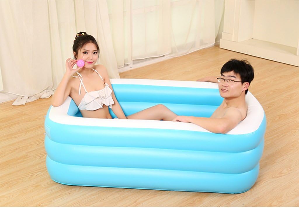 Thickened Insulation Folding Adult Inflatable Tub Children Wash Basin ( Size : 14510847cm )
