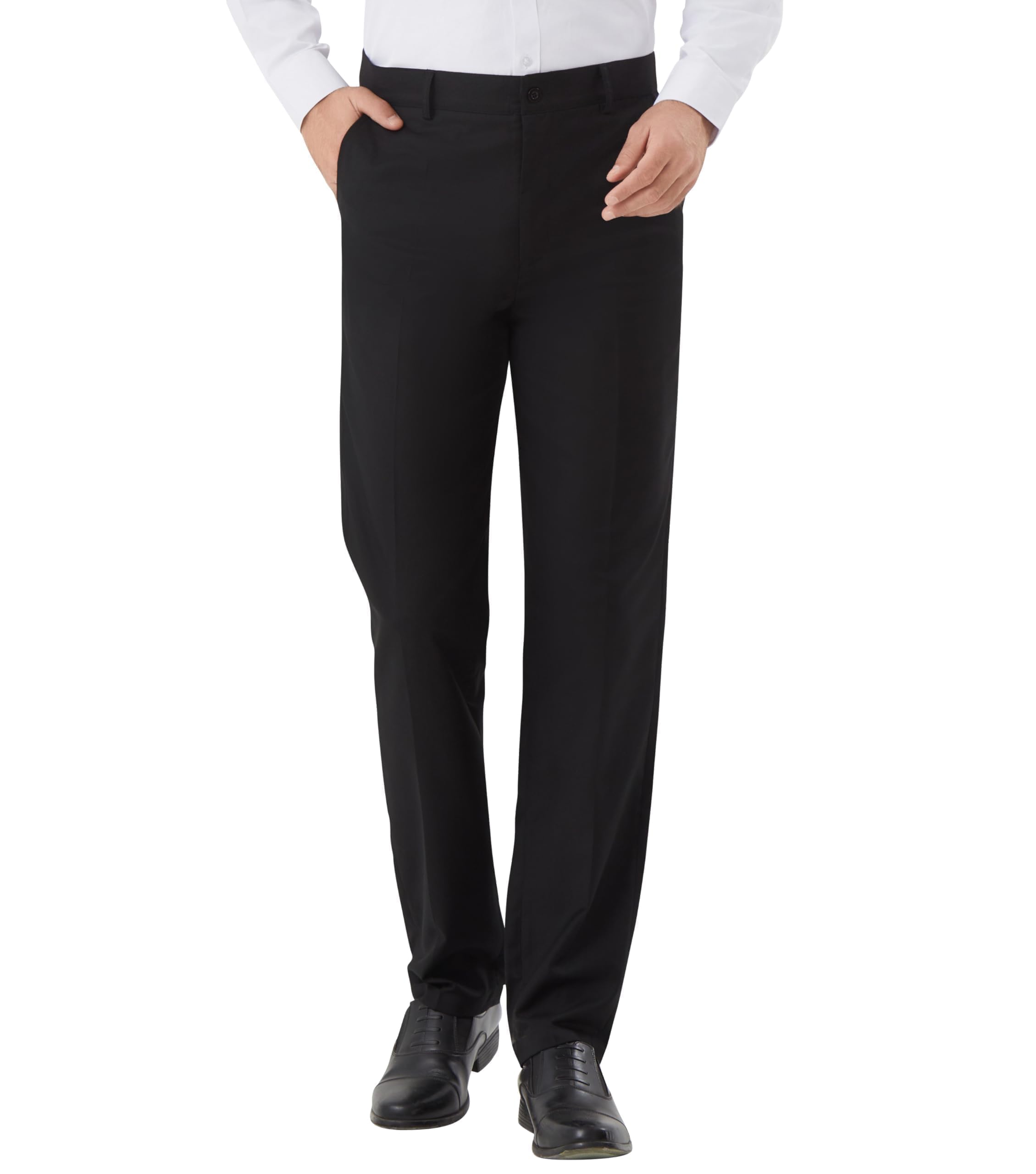 Photo 1 of Men's Tall Classic Fit Flex Flat Front Dress Pants Formal Pants for Business & Office Black 40w 36l